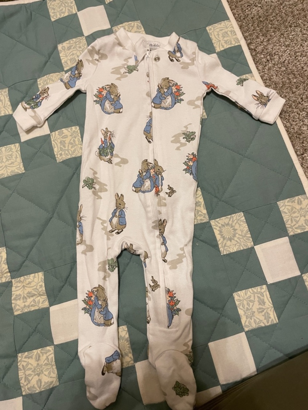 Pottery Barn Kids White Footed Peter Rabbit One-Piece